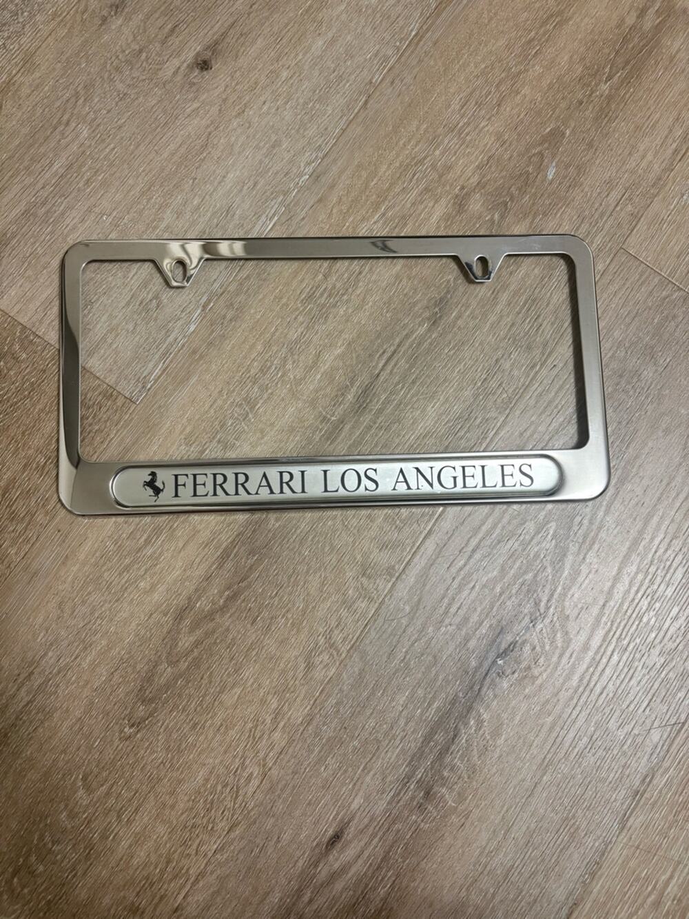 Ferrari Los Angeles Silver Chrome License Plate Frame